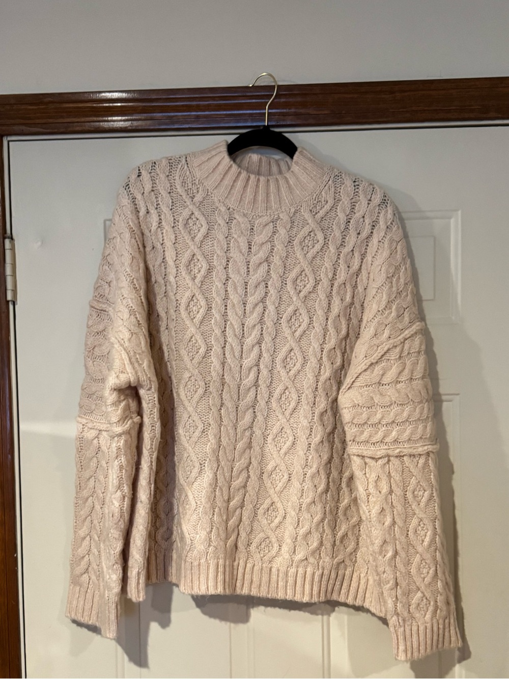J. Crew Cream Cable Knit Turtleneck Sweater